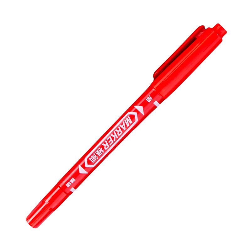 Double-Headed Oil-Based Marker Pen - Fast-Drying, Smooth Writing, Fine Tip, Black/Blue/Red for Art and Outlining