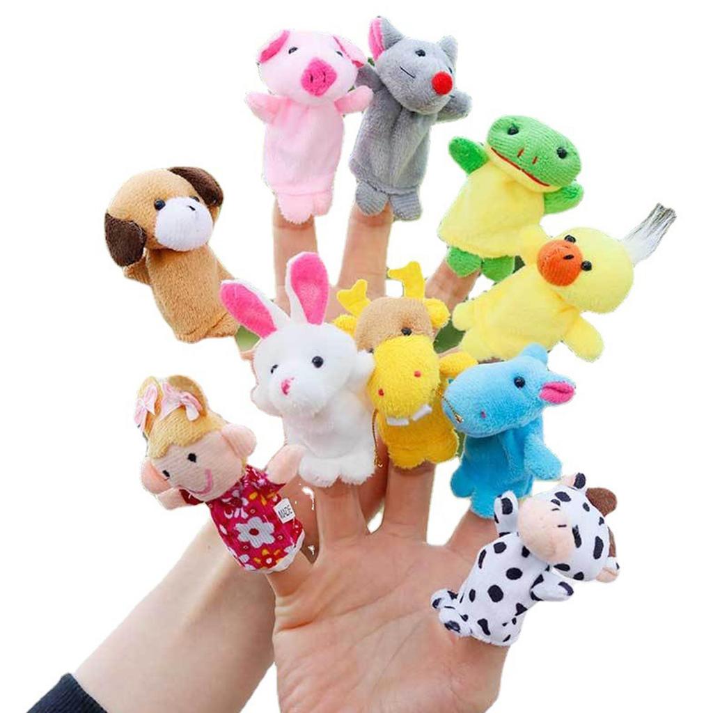 Satın alın Plush Toy Cartoon Animal Family Finger Puppet Role Play Tell
