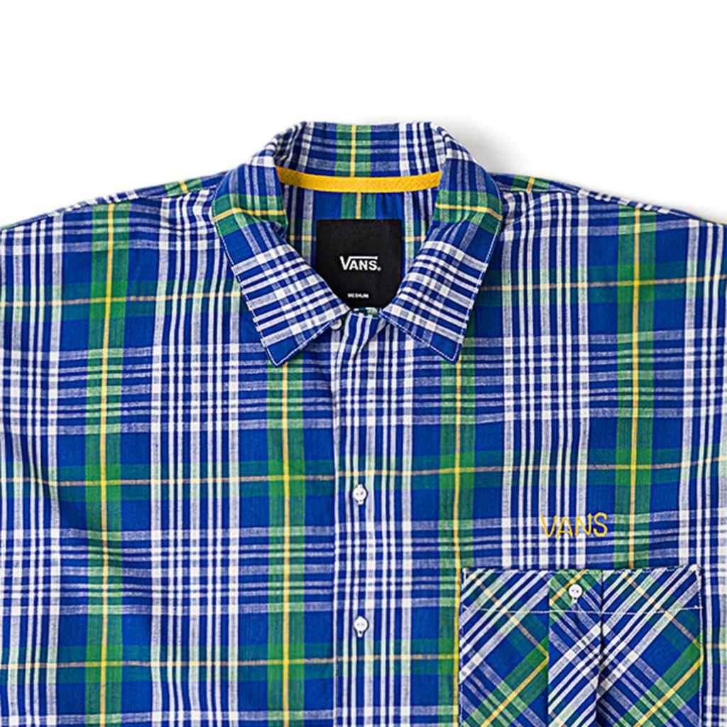 Vans Tokyo Design Collective Plaid Casual Comfortable Short Sleeve Shirt Unisex Shirts Blue-Plaid VN000H2RCYG