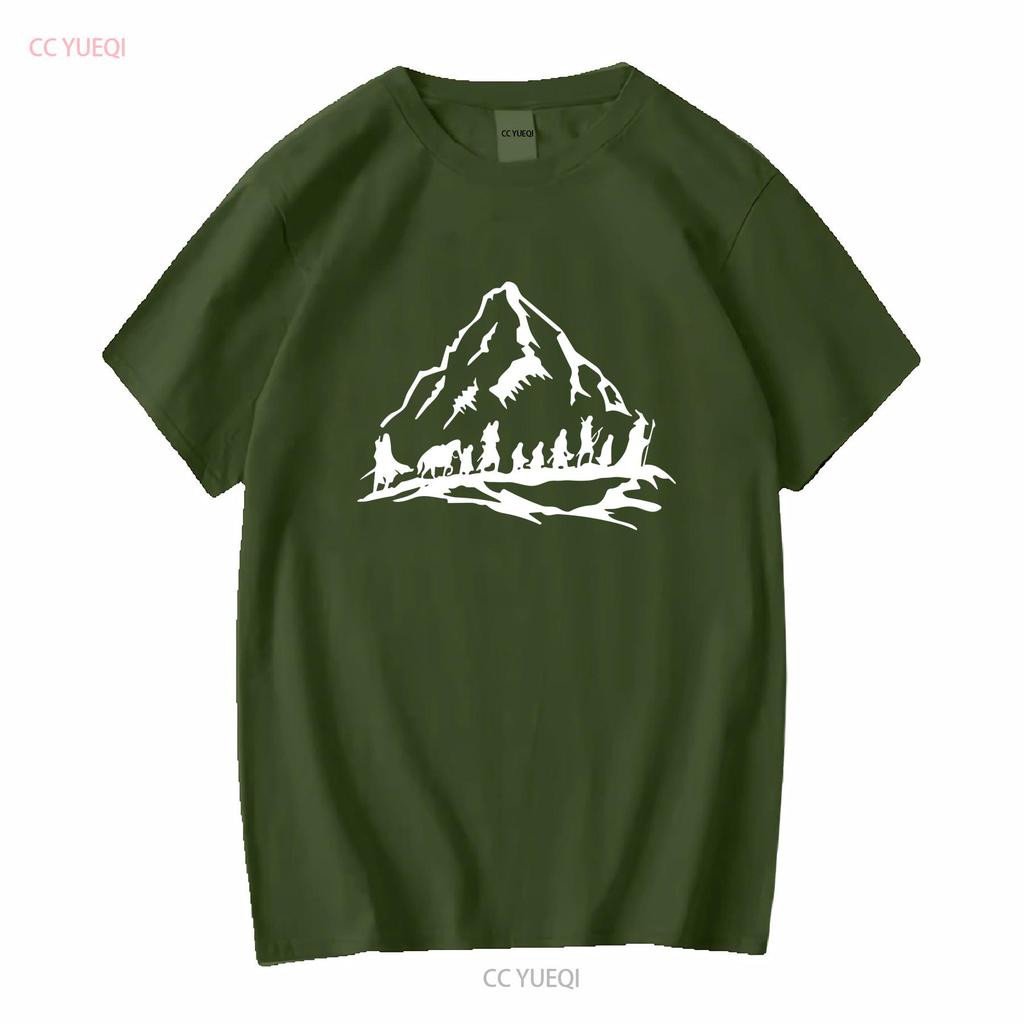 Fellowship of the Ring T Shirt LOTR Mountain  Womens Mens  vintage Washed Stretched streetwear Comfortable homme Casual Unisex