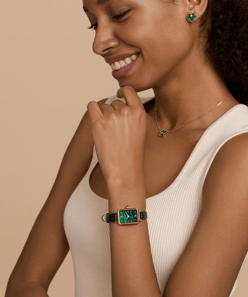 Lollalojeu Ms Lola Malachite Textured Leather Strap Women'S Watch