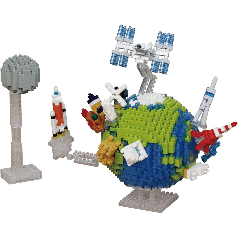 Kawada Nano Block Earth and Moon NBM-041 Building Set with 550 Pieces and Detailed Design