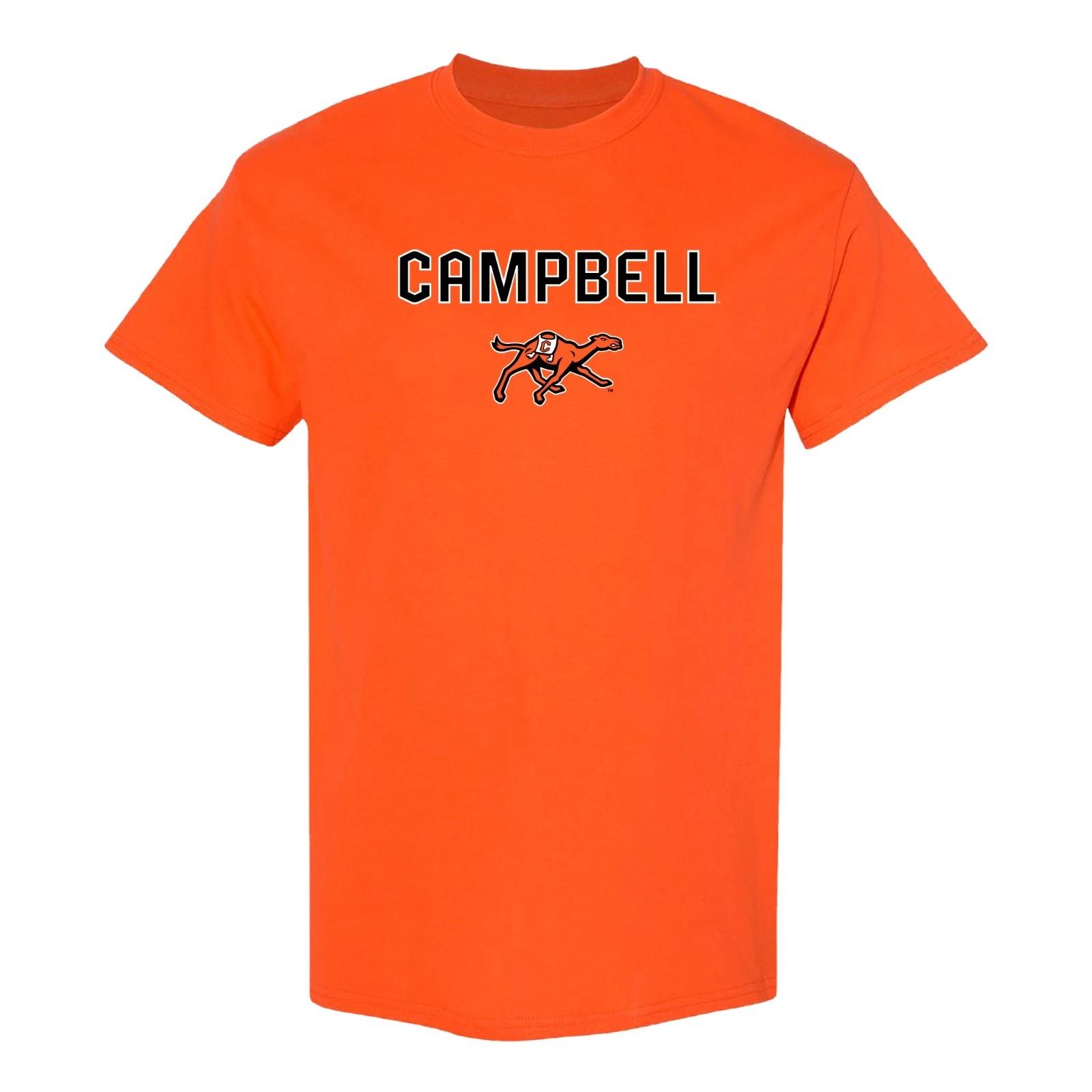 Campbell University Fighting Camels Arch Logo T-Shirt - Orange 4XL