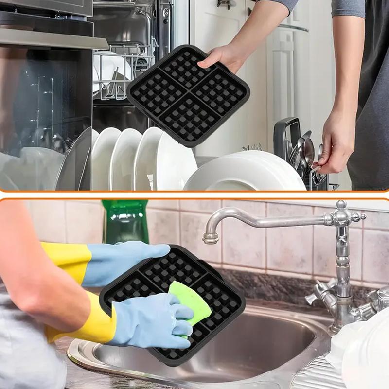 1pc Square Waffle Molds - Non Stick Baking Tray Suitable for Most 4-7QT Air Fryers | Reusable Belgian Waffles, Pancakes, and Egg Beaters | Dishwasher
