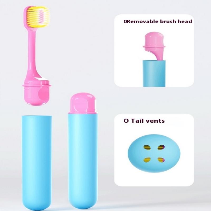1/2 Pcs Toothbrush Soft Bristled Toothbrush Lipstick Detachable Handle For Men And Women Travel Size Dental Care Tool