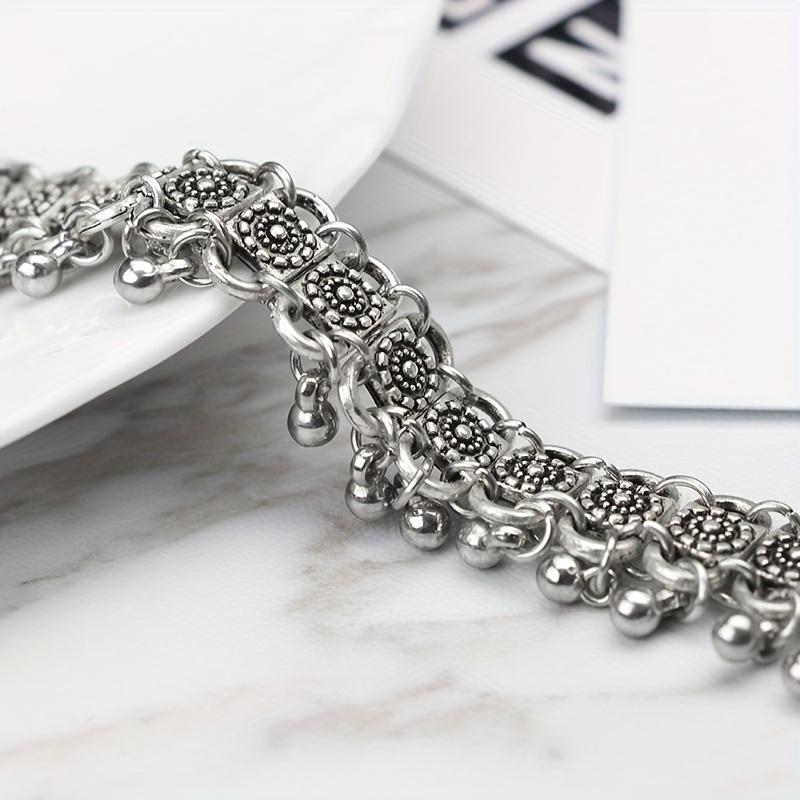 1pc Boho Silvery Color Tassel Pendant Necklace Women's Vintage Neck Jewelry Gift