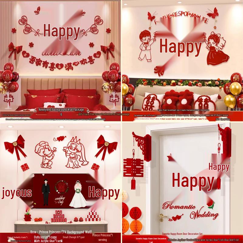 Wedding Ceremony Room Décor Set: Bridal & Groom's Room, Living Room Sofa & Background Wall Decorations