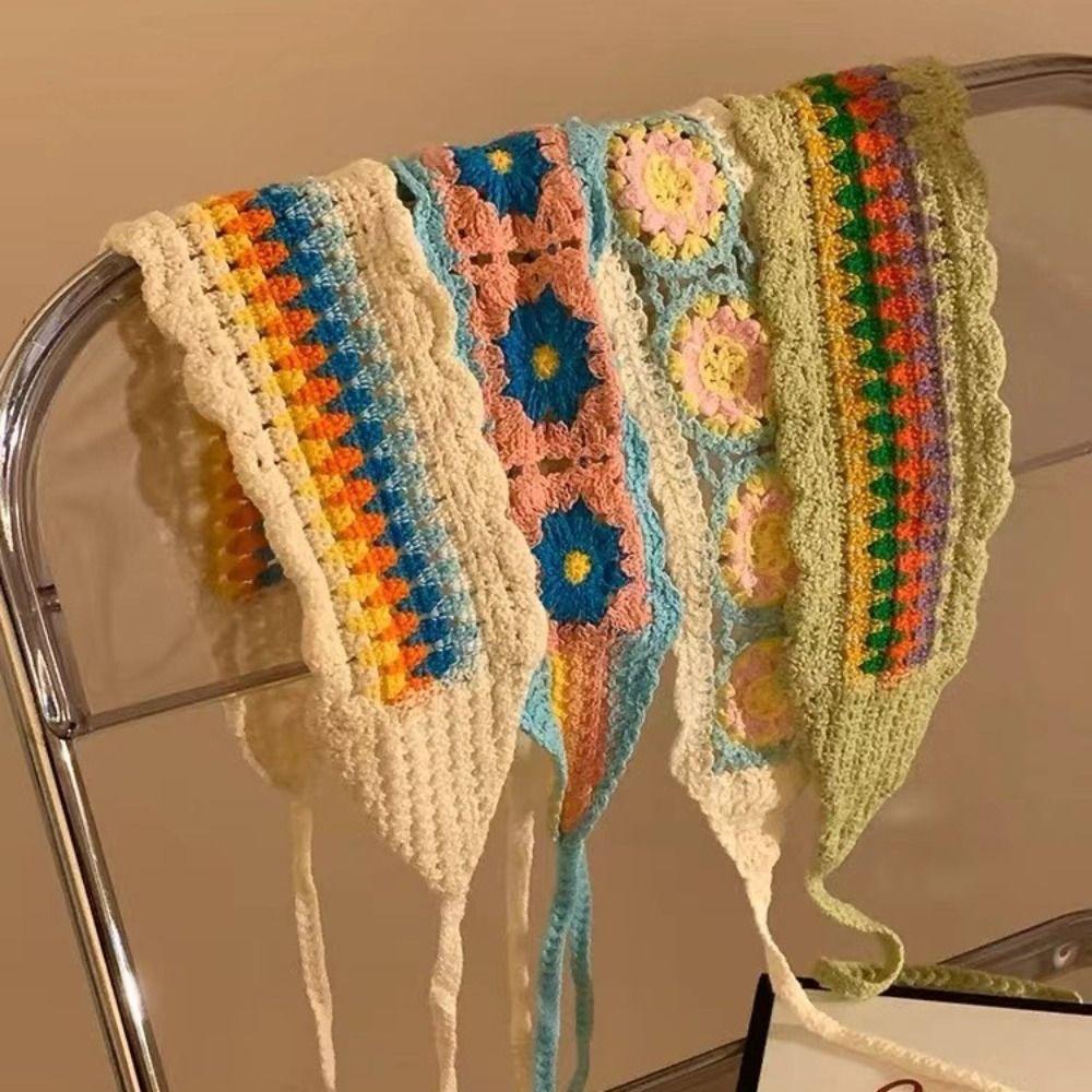 

Floral Ethnic Style Turban Flower Crochet Bandana Sweet Knitted Headband Travel Style 5