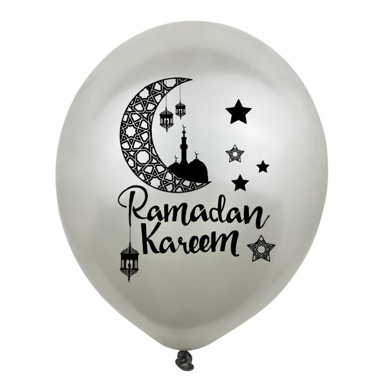 10pcs Ramadan Decorations Balloons 12in Large Latex Balloons for Eid Ramadan Eid Al Fitr Eid Al Adha Festival Party Muslim Party Decoration Supplies