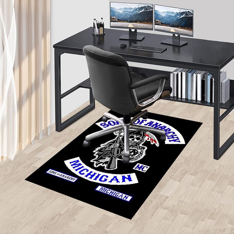 1pc Sons of Anarchy Michigan MC Carpet Anti Slip Polyester Floor Mat for office.Bedroom