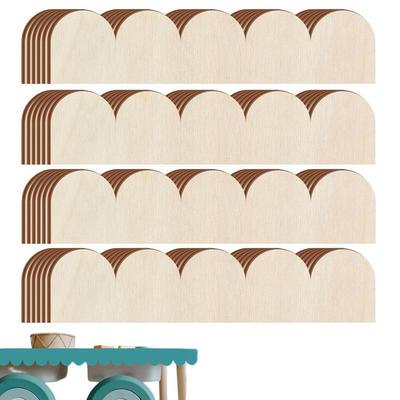 24 Stück dekorative Holzleisten mit Muschelkante, unbemalt, mit Muschelkante, Holzleiste für Schrank-, Wand- und Gebäuddekoration