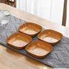 7Pcs/Set Imitation Wood Grain Snack Plates 14cm Square Tray New Simple Tea Art Dish