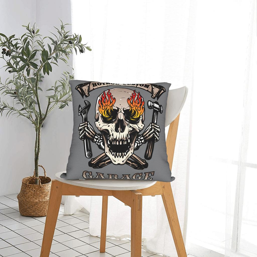 Pillow Case Black Grey Skull Face Día De Los Muertos Soft Pillow Cover For Wedding Party Home Decor Funny Pillowcases