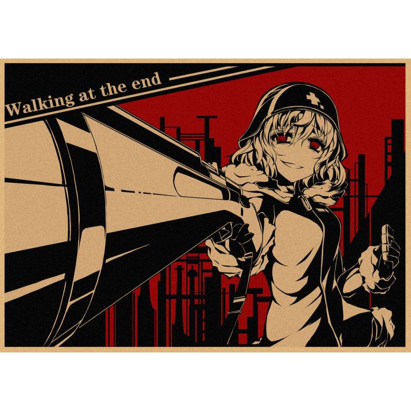 Free Shipping Retro Japanese Anime Girls' Last Tour Kraft Paper Poster Wall Art