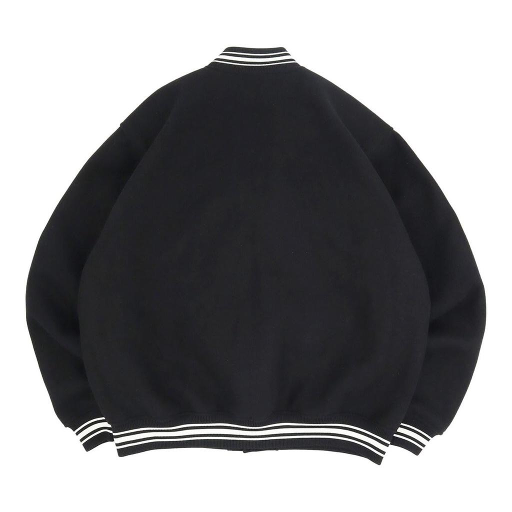 New Era Melton Varsity Jacket Size Box ONSPOTZ and Authentic Stylish Small and Large Sizes Gift Idea (14514616 NER35A6199) Black, L, Logo, Exclusive,