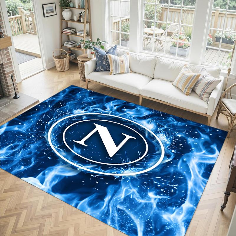 Napoli FC Design Crystal Velvet Carpet Cozy Non?Slip Printed Rug For Bedroom Living Room Entrance