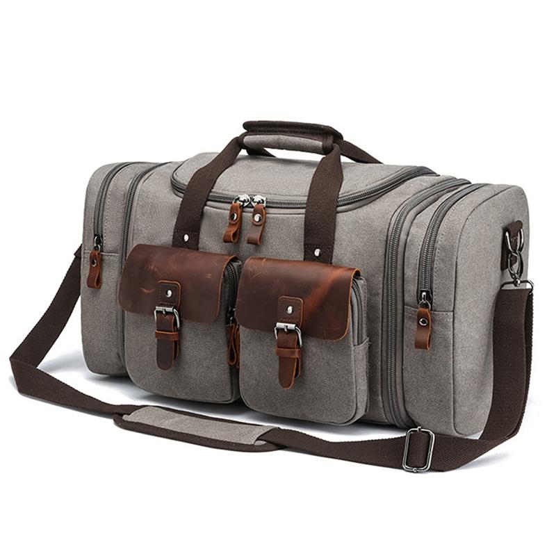 

Дорожная сумка Роскошная холщовая мужская и женская дорожная сумка для ручной клади Дорожная сумка на плечо Выходная дорожная сумка серый