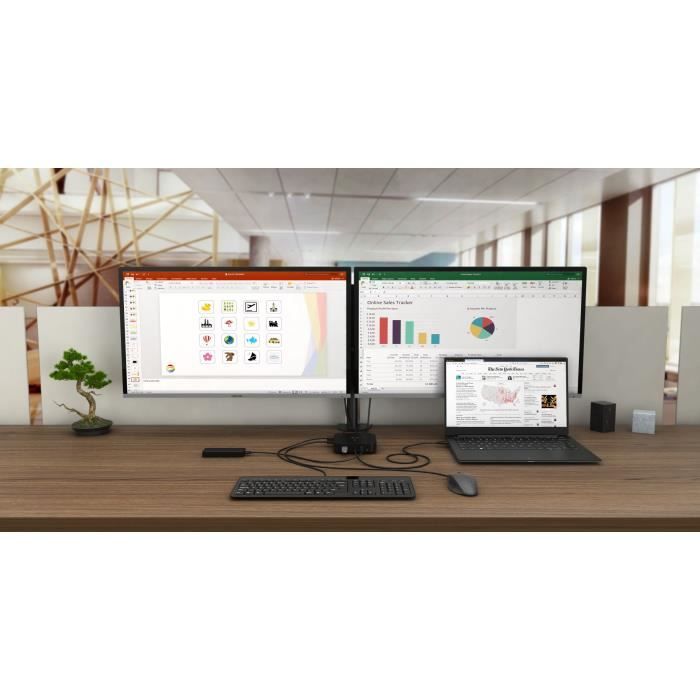 I-tec - USB-C Station d'accueil 2x4K avec Adaptateur Secteur PD 65W