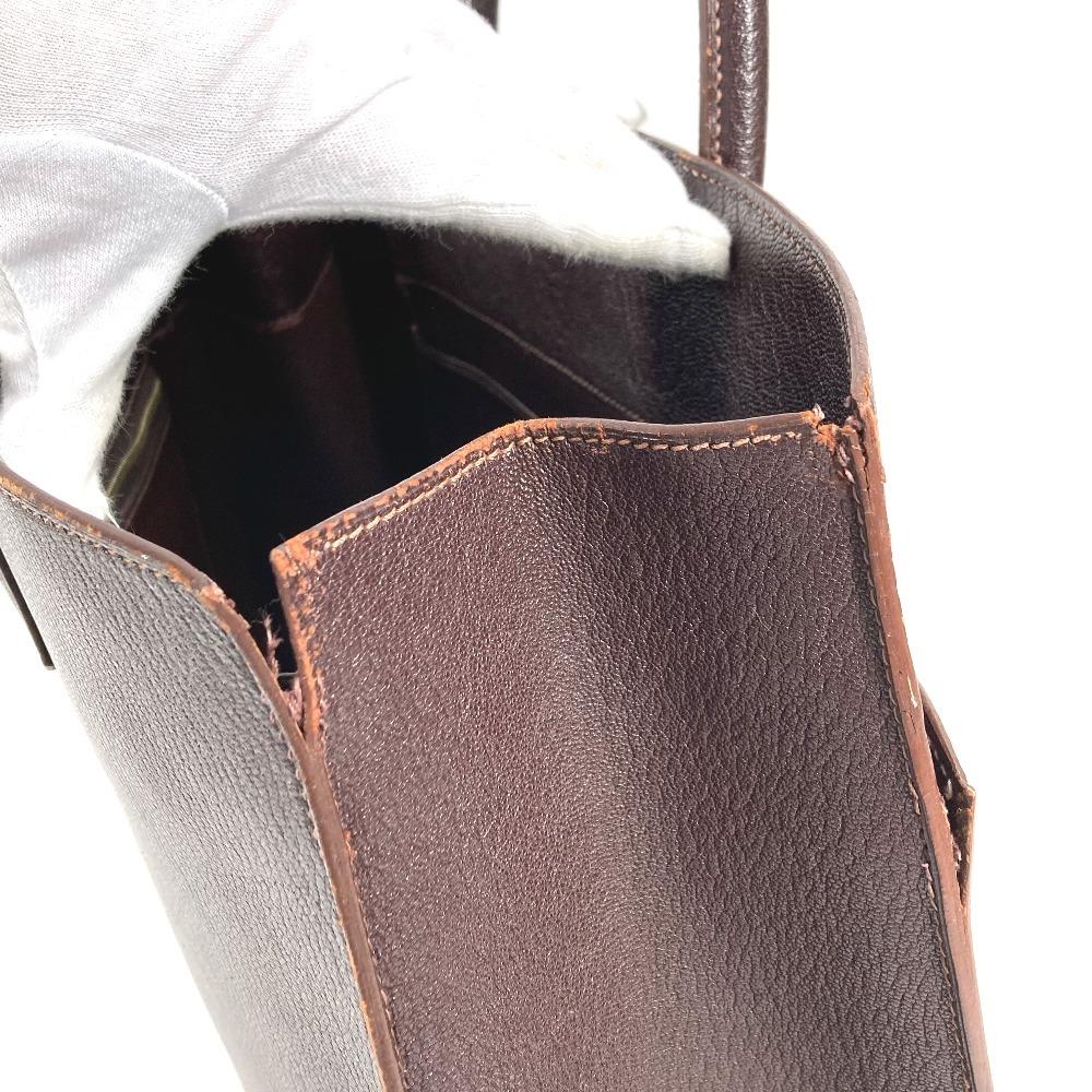 HERMES White bus GM Hand Bag Shoulder Bag Tote Bag Coromandel Brown