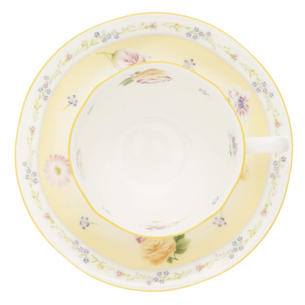 Noritake Jeune Freres Cup & Saucer (Pair Set) (For Coffee and Tea) 220cc, Microwave-Safe, Bone China, P59387A/4620