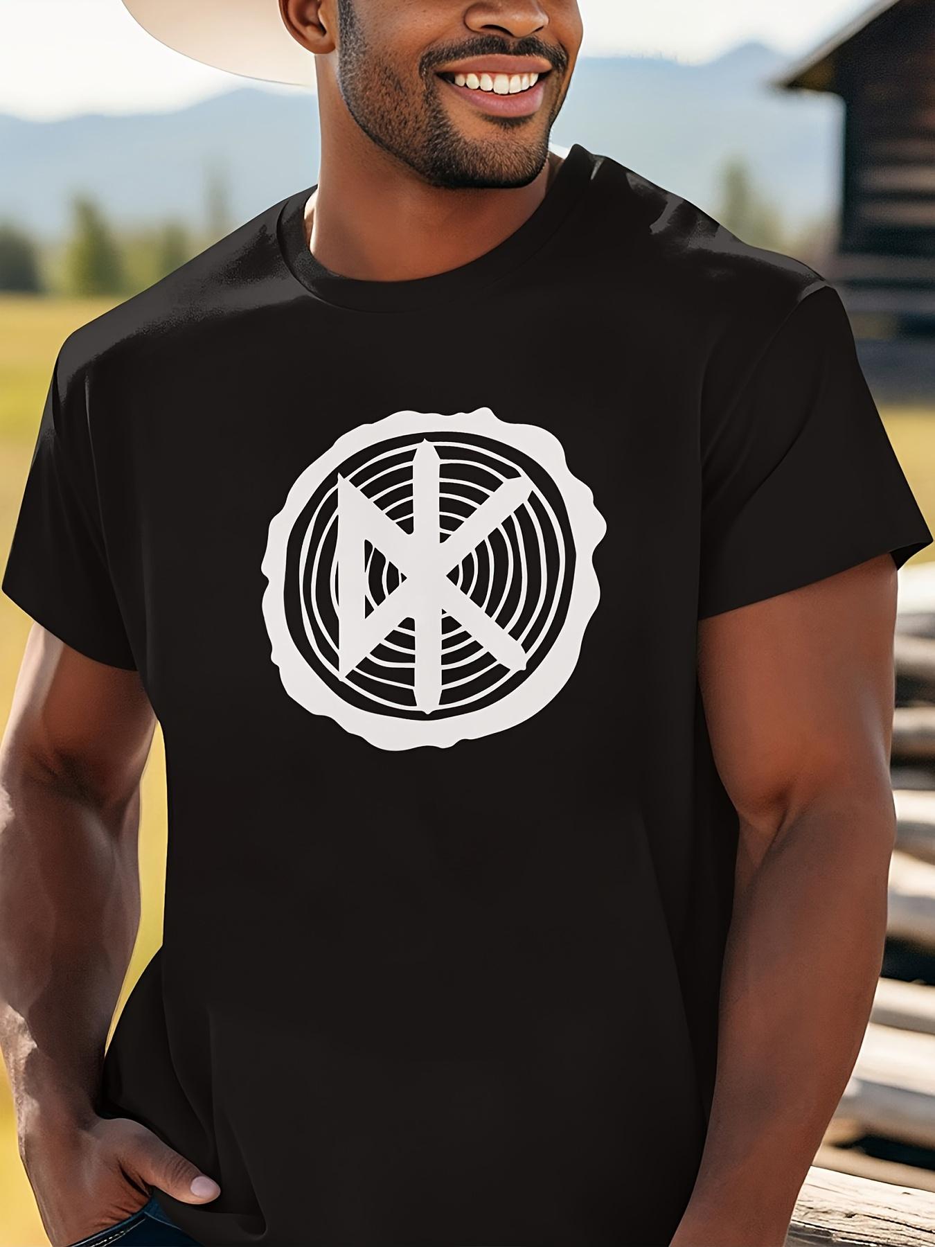 Heavyweight Cotton T-shirt - Soft Breathable Crew Neck Tee with Bold X Design XXXL