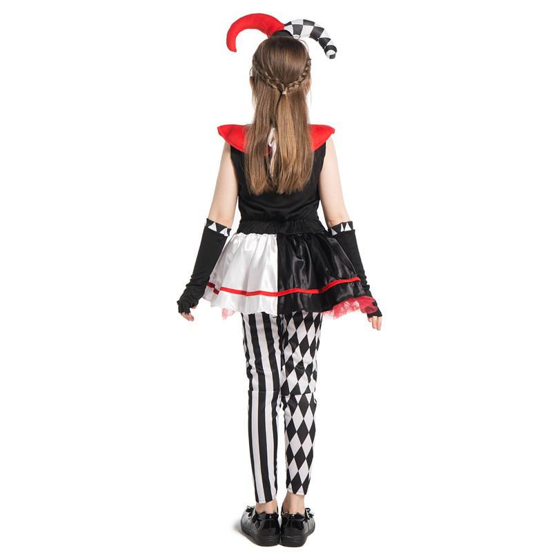 Wszechstronna spódniczka klauna dla dziewczynki na Halloween i bal przebierańców