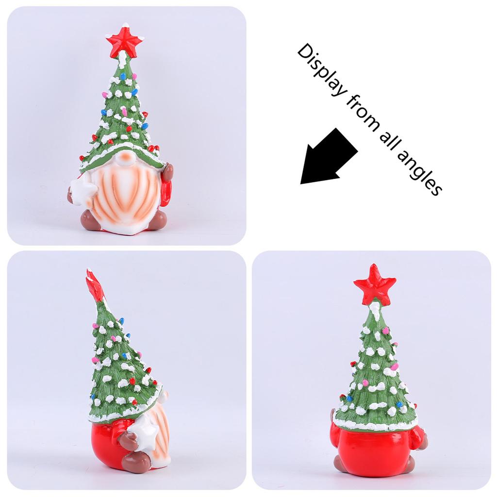 Pryskyřičný trpaslík Vánoční dekorace na stromek, Velká velikost 6,29 palce Dekor trpaslíka Sběratelské figurky Polička Stolní