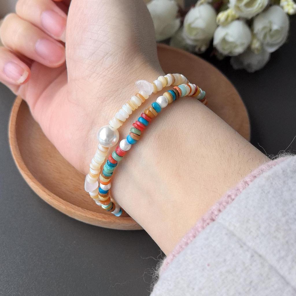 Bijuterii Cadou Brățară din mărgele de pietriș natural Brățări boeme fermecătoare Accesorii din cristal Lanț Mărgele de orez unisex Brățară turcoaz