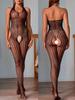 Romance Open Crotch Fishnet Bodysuit Women Sexy Lingerie Porn Garters Bodystockings Lace Underwear Erotic Outfits Sexy Set New