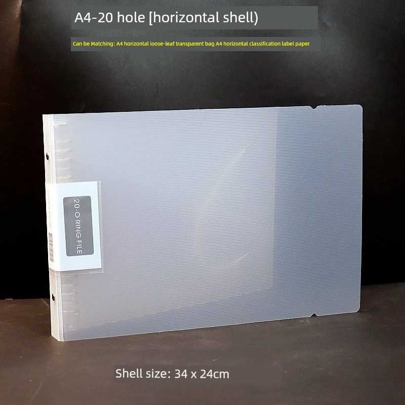 Horizontal Folder A4 Folder Loose-Leaf Punch Folder A5/B5 Photo Art Works Manuscript Paper Storage Clip