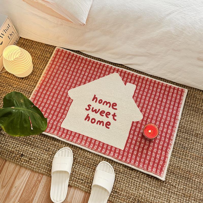 

VIKAMA Ins Style Retro Plaid Faux Cashmere Living Room Sofa Bedroom Entry Door Mat Bathroom Absorbent Floor Mat Sofa Bedside Mat 40X60CM(1.3X2FT