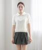 Keulleiseu Zip-Up Short Sleeve Knit_Black