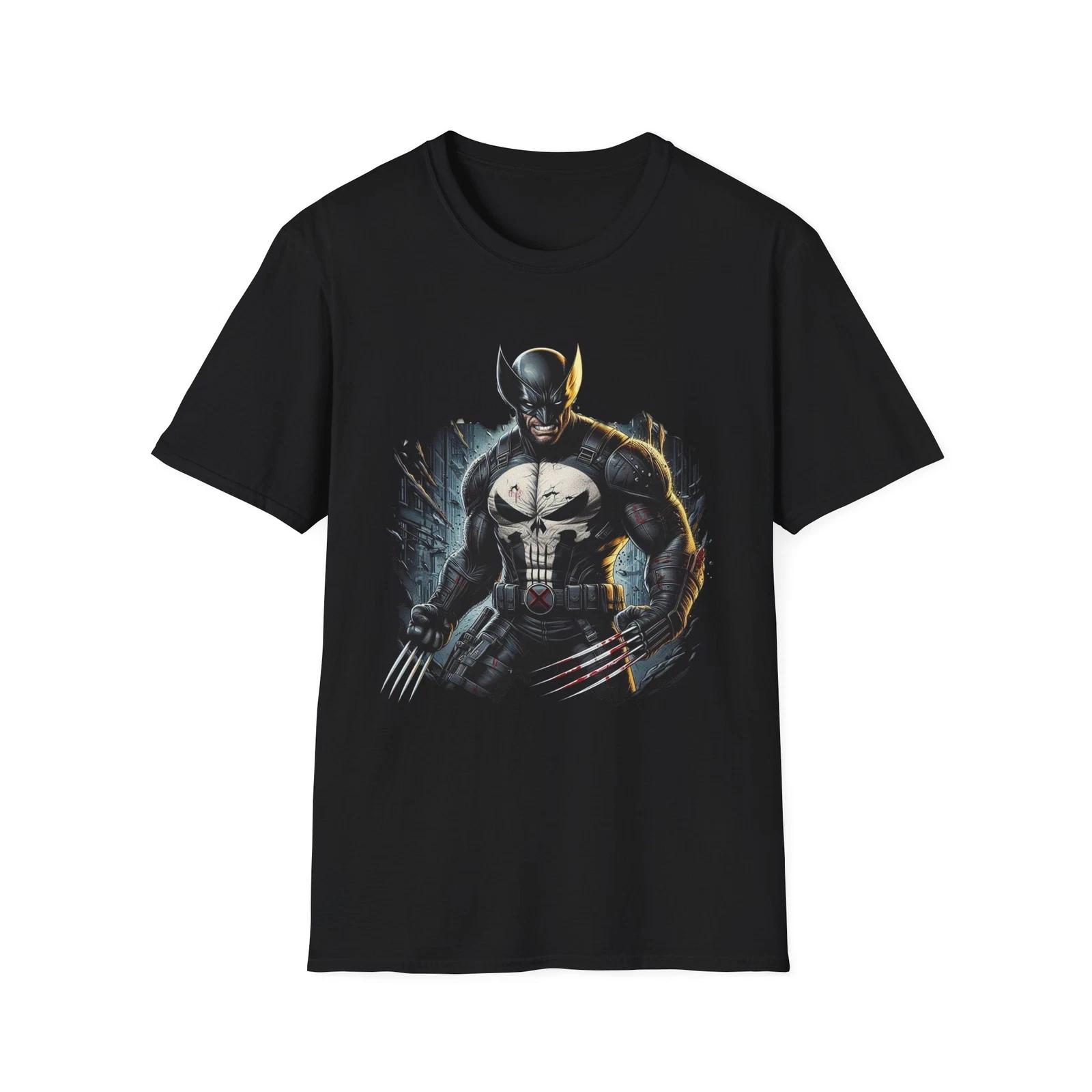 Wolverine x Punisher Mashup T-Shirt – Marvel Antihero Crossover Tee XXXL