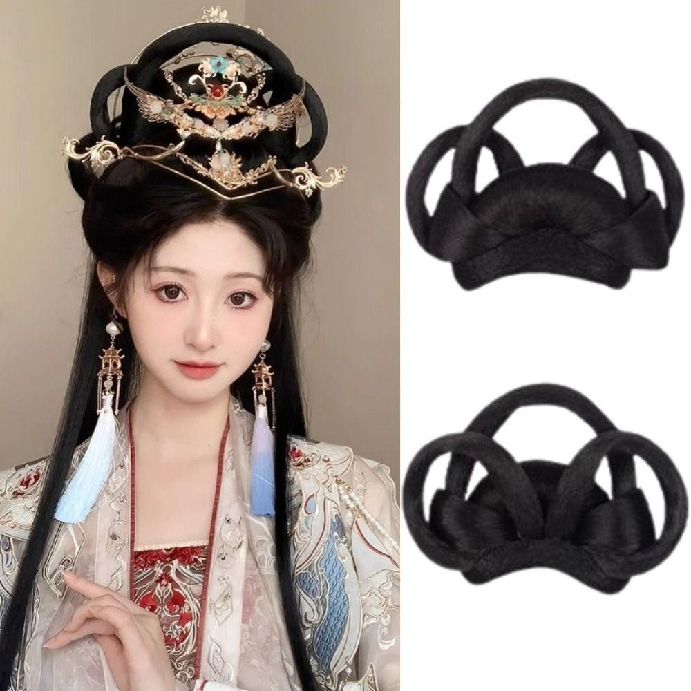Kopfschmuck Antik Haarknoten Vintage Chinesisch Antiker Chignon Retro Hanfu Perücke Stirnband Täglich
