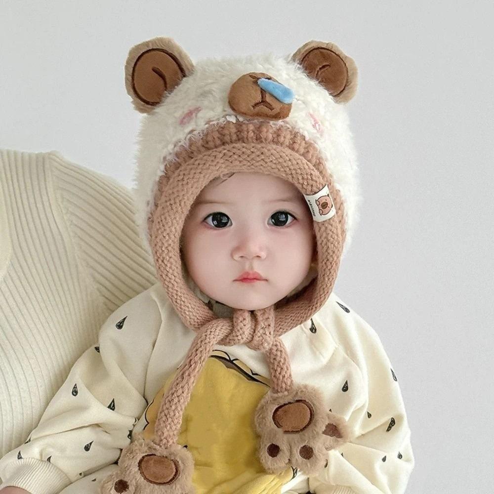 Thickened Baby Ear Protection Cap Warm Capybara Beanie Caps Cold Weather Wear