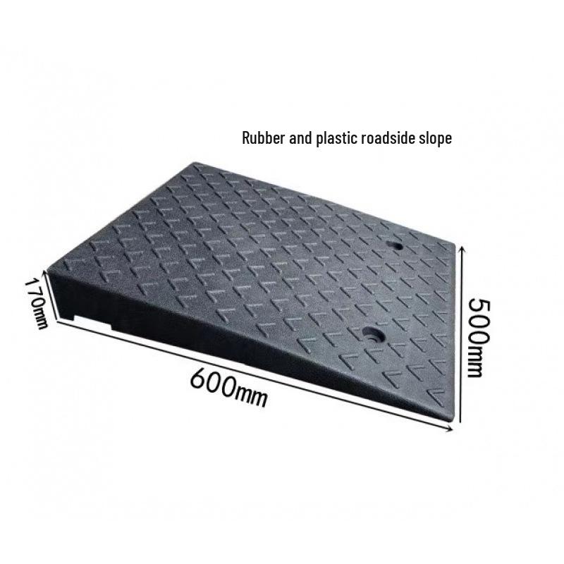 Rubber-Plastic Car Ramp: Slope Mat, Curb Edge, Uphill Climb, Triangle Speed Bump