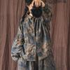 Chemises et hauts en lin Vintage pour femmes, chemisiers imprimés floraux, col rabattu, boutons amples, chemises de qualité, automne