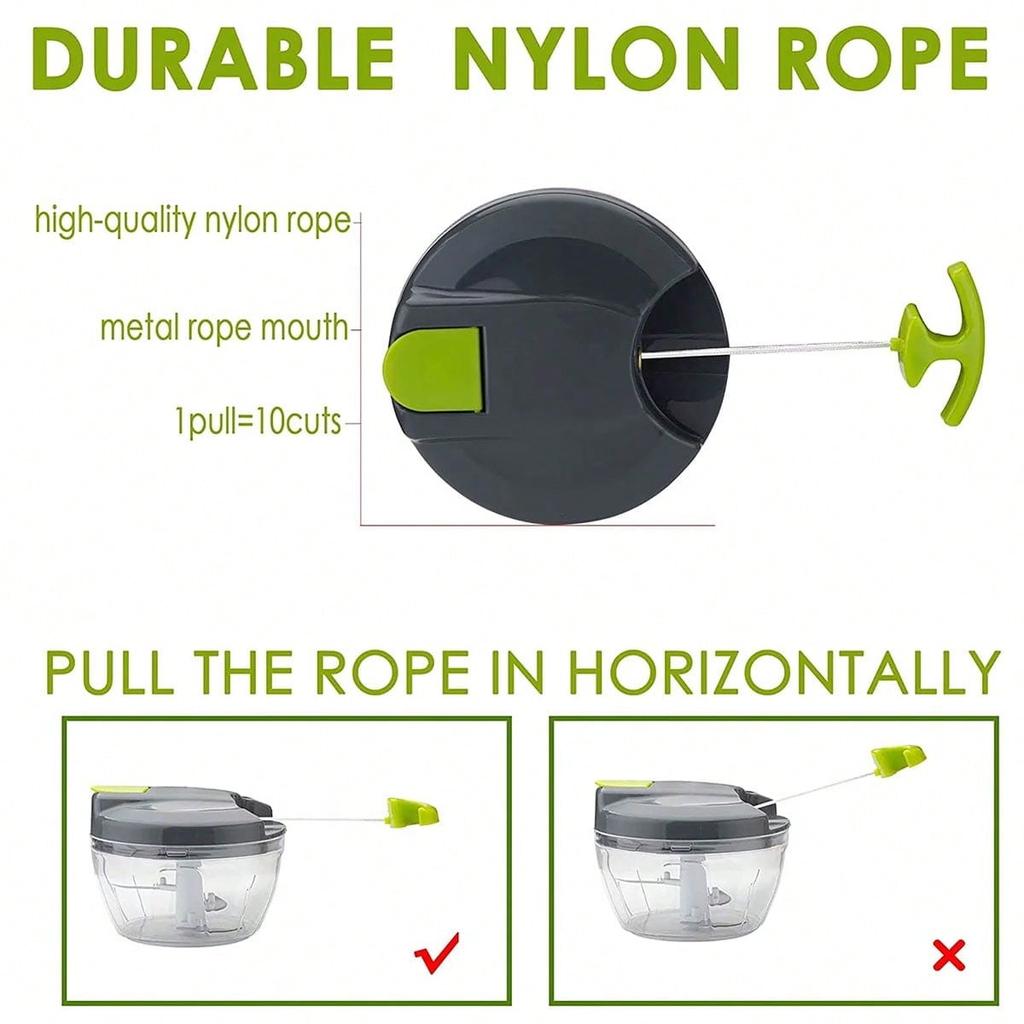 Manual Food Processor Vegetable Chopper,Manual Food Chopper,Hand Pull String Vegetable Chopper,Portable Hand Pull String Garlic Mincer Onion Cutter