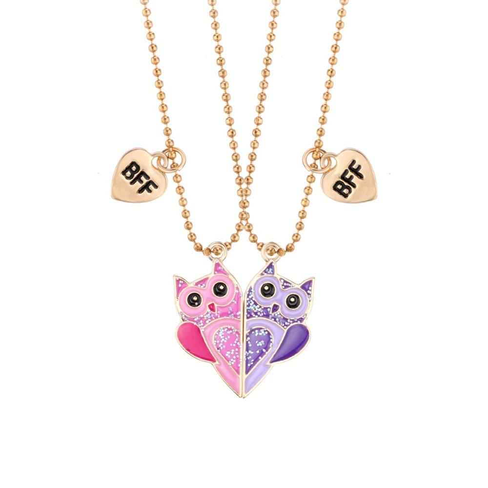 Ein Mädchen 2-teiliges Set Cartoon-Tier-Serie Einhorn Meerjungfrau Capybara Anhänger Beste Freundin Halskette BFF Freundschaft Schmuck Geschenke