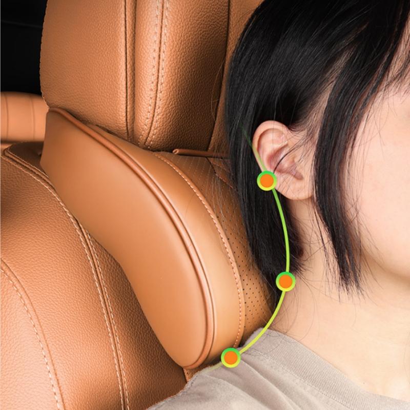 Luxury Napa Headrest Pillow - Ultra-Soft Breathable Design, Memory Cotton Neck Protection Pillow Car Seat Lumbar Support Cushion