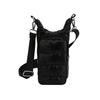 Water Cup Bag with Wide Shoulder Strap Double Zippered Pockets Waterproof Fabric Adjustable Strap Quilted Fabric Phone Bag