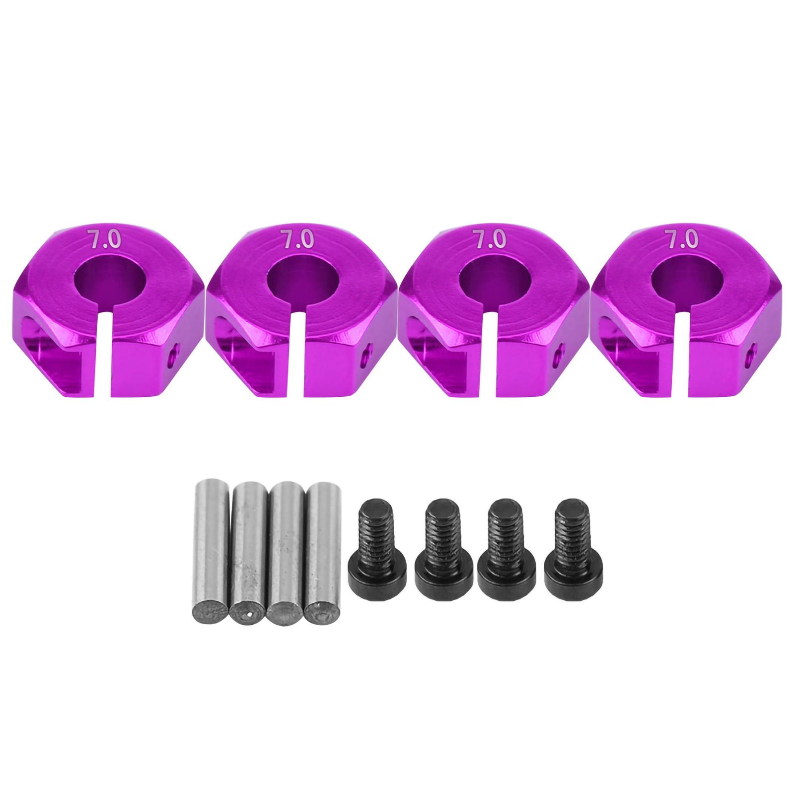 

12mm Universal Wheel Hex Hub Adapter for HSP Sakura 110 Scale RC Car (7mm, Purple)