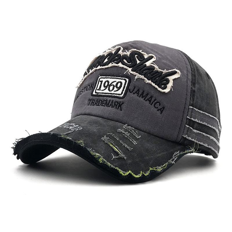 Spring And Summer Numbers 1969 Retro Baseball Cap Patch Washed Ripped Cap Men S And Women S Outdoor Travel Baseball Cap Adjustable серый