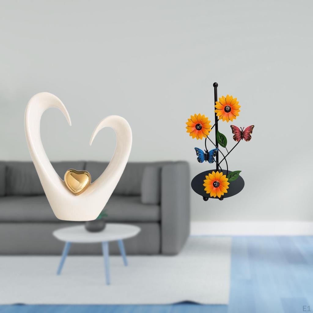 Minimalist Heart Sculpture Desktop Ornament Modern Decorative Figurine Vertical Tissue Holder Rack