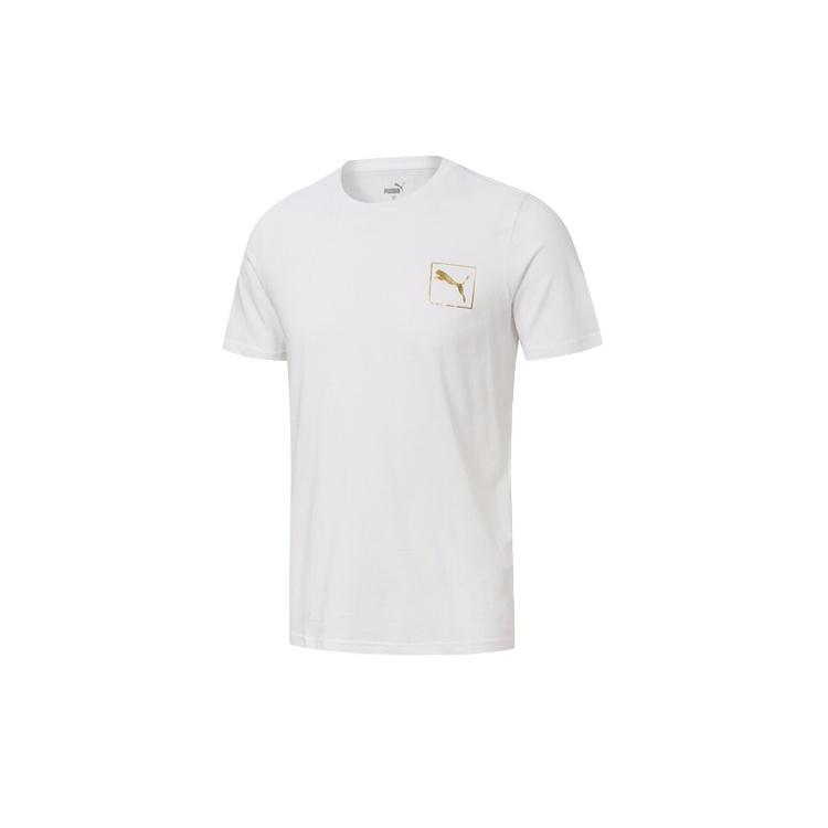 PUMA Bronzing Printing Round Neck Short Sleeve White Men's 587582-02