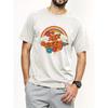 Bee Gees Rainbow Flower Print Short Sleeve T-Shirt, Vintage Fashion, Suitable for Music Enthusiasts and Trendy Youth