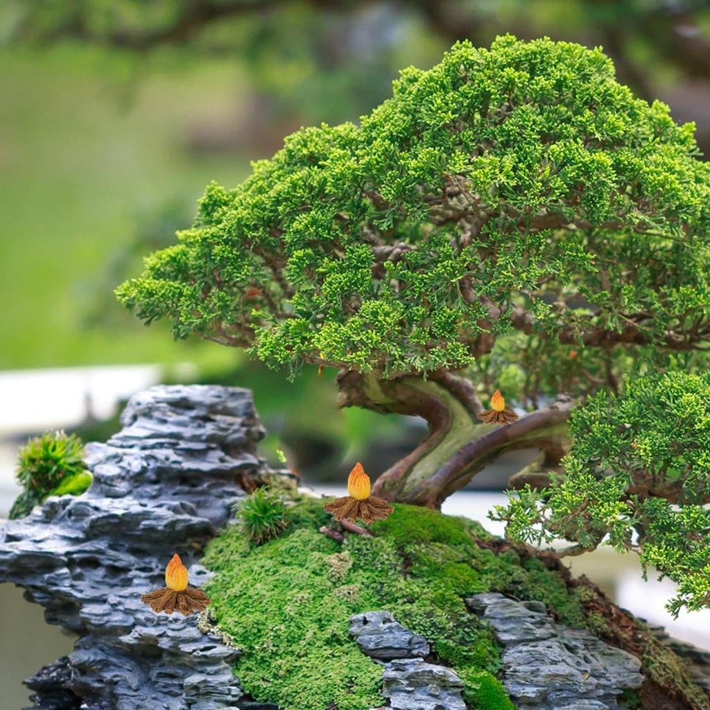 4pcs Miniature Campfire Model Resin Fake Fire Decorations for Garden Bonsai and Party Settings Charming Bonfire Props for DIY Micro Scenes and Unique