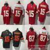 American Football Jersey 15 MAHOMES 87 KELCE Embroidered Team Uniform Sports