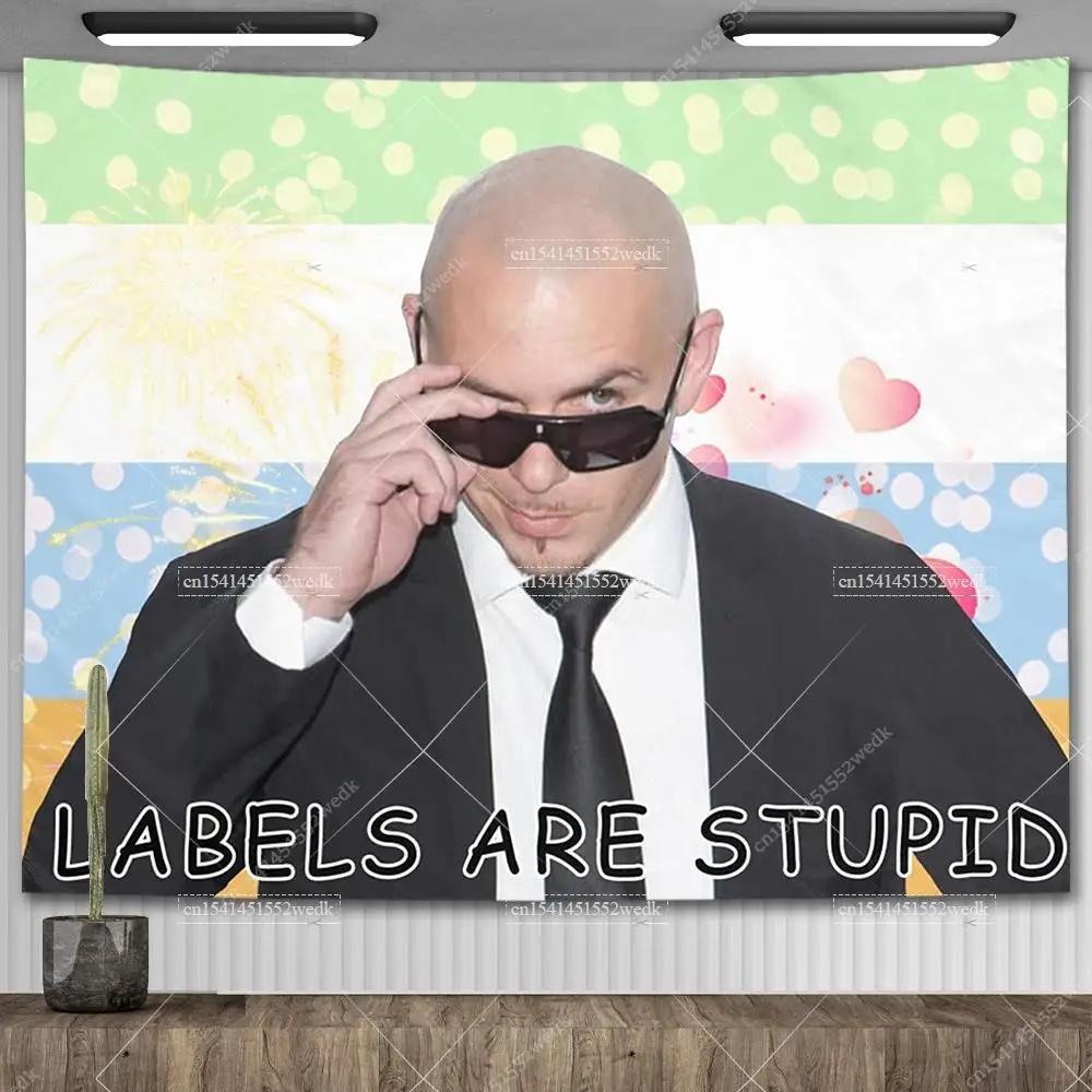 Mr Worldwide Dice To Live Laugh Love Telo da Parete MR 305 Pitbull Meme Telo da Parete Grande Tessuto Appeso a Parete Teli Tappetini Yoga