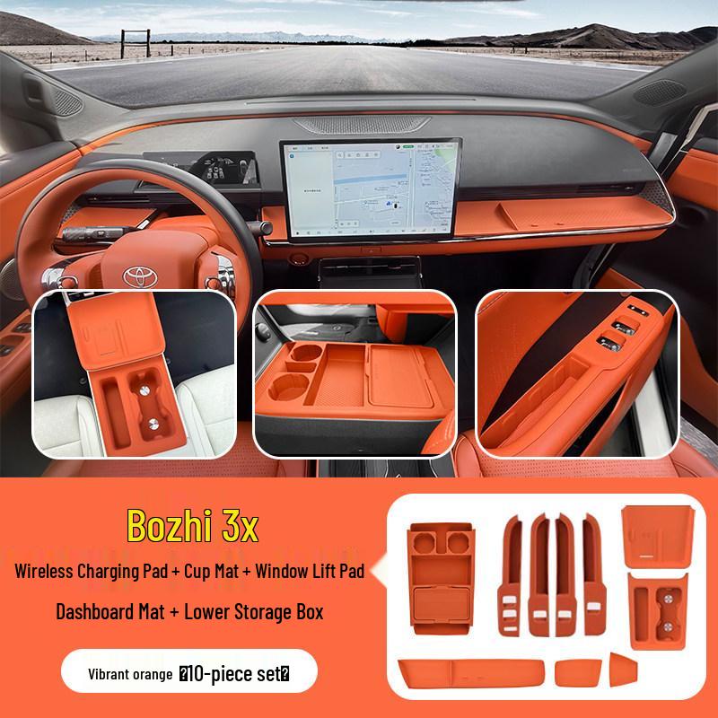 Bozhi 3X Center Console Storage Box & Wireless Charger with Silicone Pad